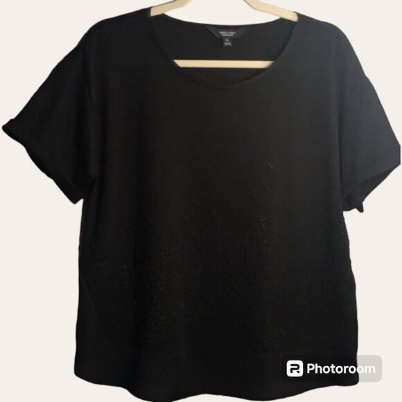 Elegant Simply Vera Verawang top women’s size pl petite Large black embellished - Picture 15 of 16